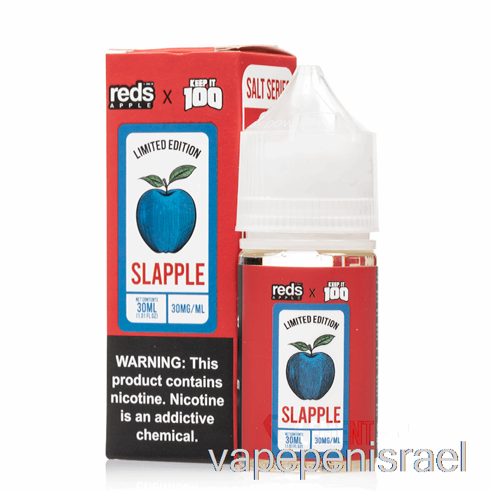 חד פעמי Vape Israel Slapple - 7 Daze X Keep It 100 מלחים - 30 מ"ל 50 מ"ג